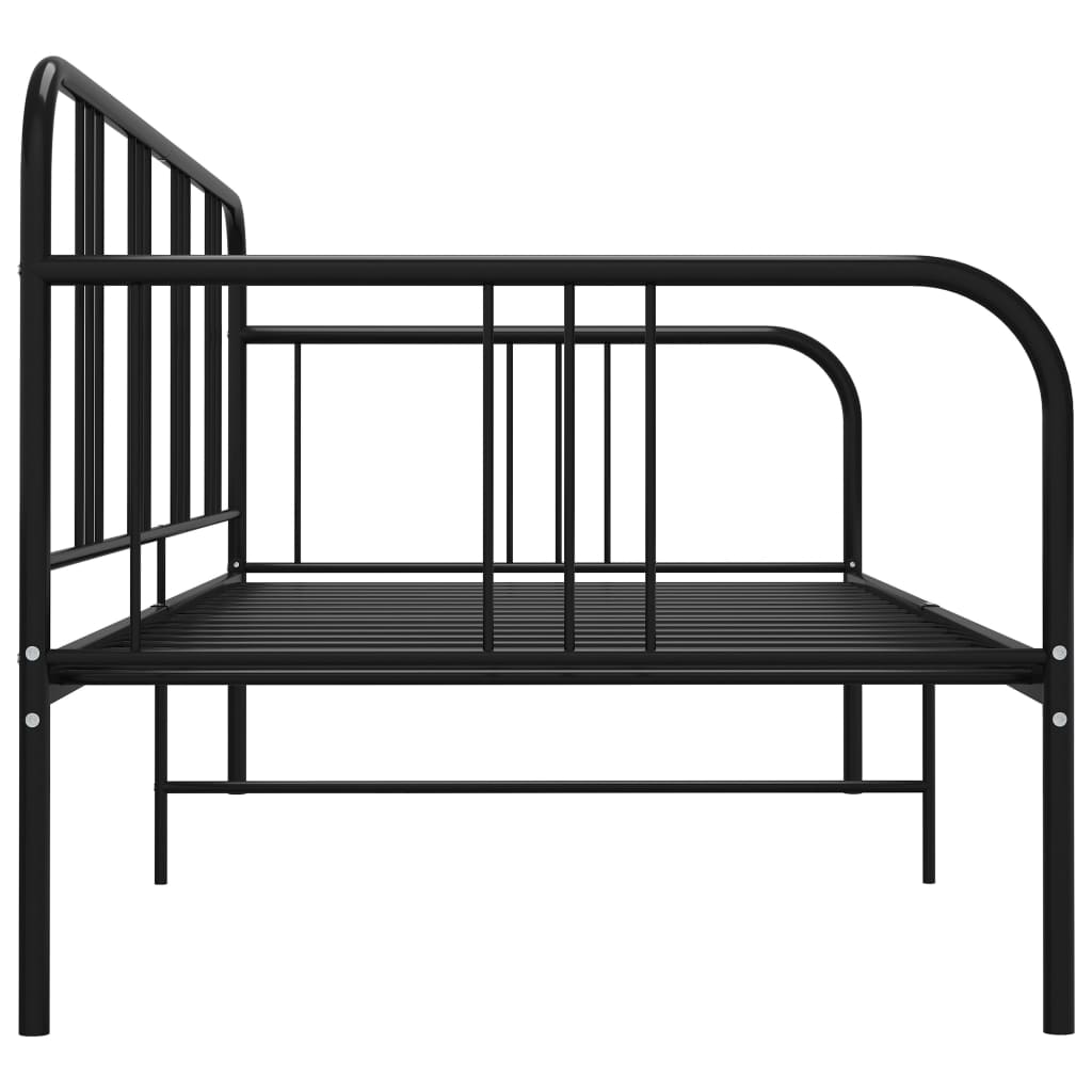 Cadru de pat canapea, negru, 90 x 200 cm, metal - Lando