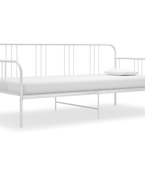 Încărcați imaginea în vizualizatorul Galerie, Cadru pat canapea, alb, 90 x 200 cm, metal - Lando
