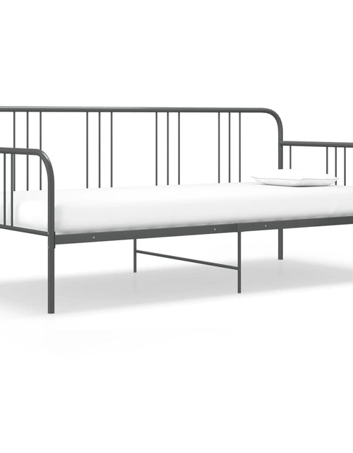 Încărcați imaginea în vizualizatorul Galerie, Cadru pat canapea, gri, 90 x 200 cm, metal - Lando
