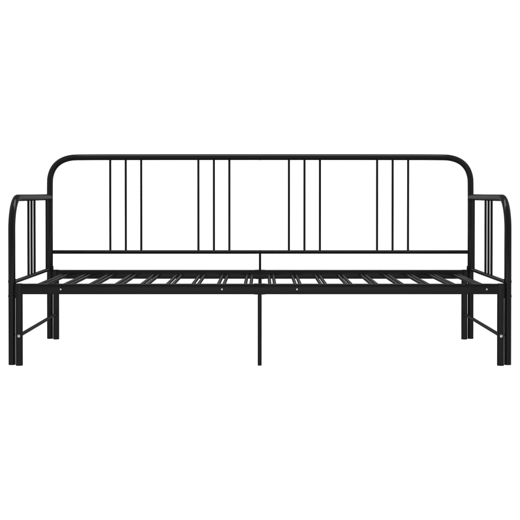 Cadru pat canapea extensibilă, negru, 90 x 200 cm, metal - Lando