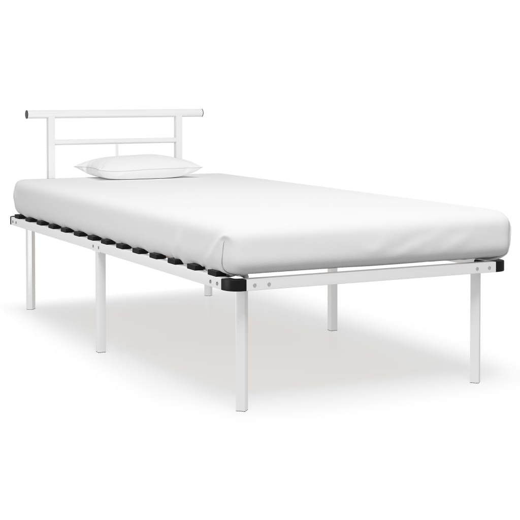 Cadru de pat, alb, 90 x 200 cm, metal - Lando