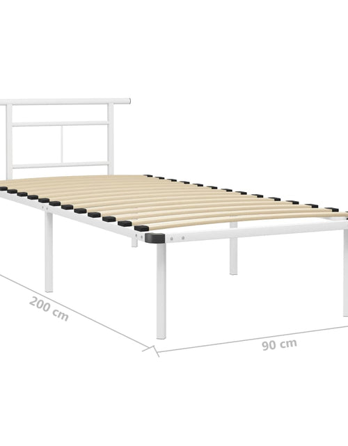 Загрузите изображение в средство просмотра галереи, Cadru de pat, alb, 90 x 200 cm, metal - Lando
