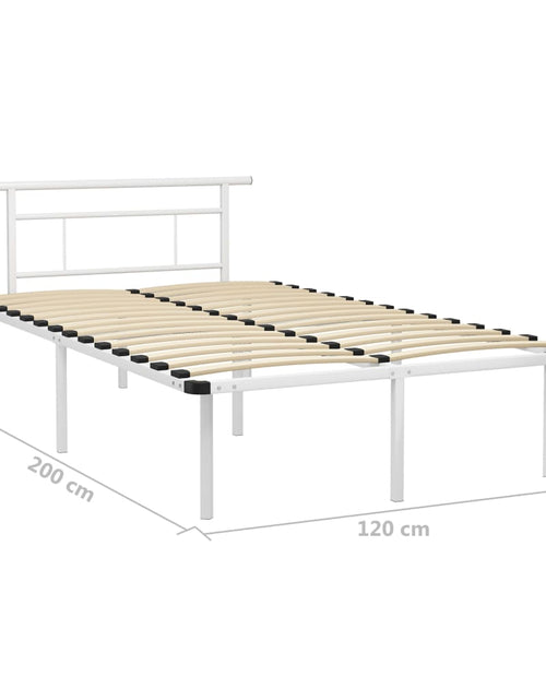 Încărcați imaginea în vizualizatorul Galerie, Cadru de pat, alb, 120 x 200 cm, metal - Lando
