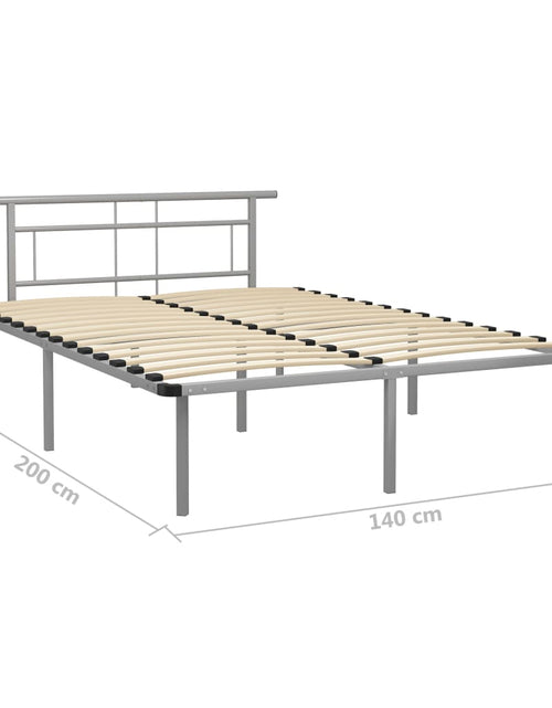 Încărcați imaginea în vizualizatorul Galerie, Cadru de pat, gri, 140 x 200 cm, metal - Lando
