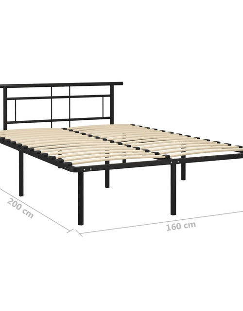 Загрузите изображение в средство просмотра галереи, Cadru de pat, negru, 160 x 200 cm, metal - Lando

