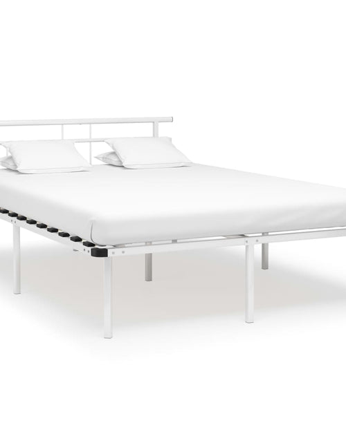 Încărcați imaginea în vizualizatorul Galerie, Cadru de pat, alb, 160 x 200 cm, metal - Lando
