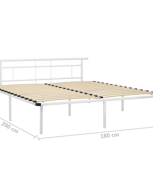 Încărcați imaginea în vizualizatorul Galerie, Cadru de pat, alb, 180 x 200 cm, metal - Lando
