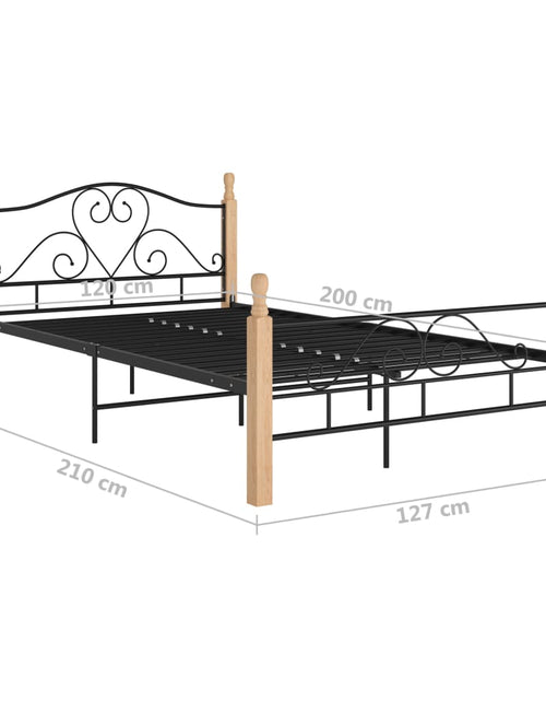 Загрузите изображение в средство просмотра галереи, Cadru de pat, negru, 120x200 cm, metal - Lando

