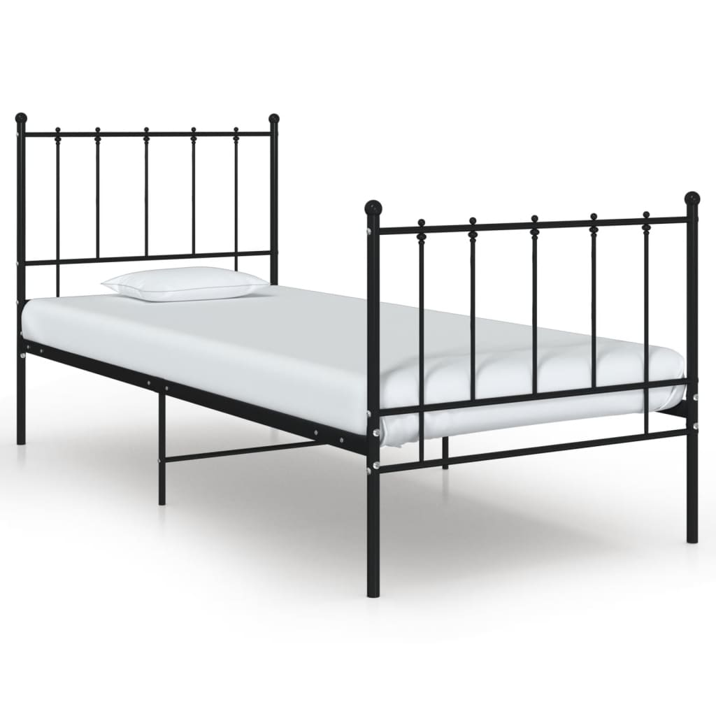 Cadru de pat, negru, 100x200 cm, metal - Lando