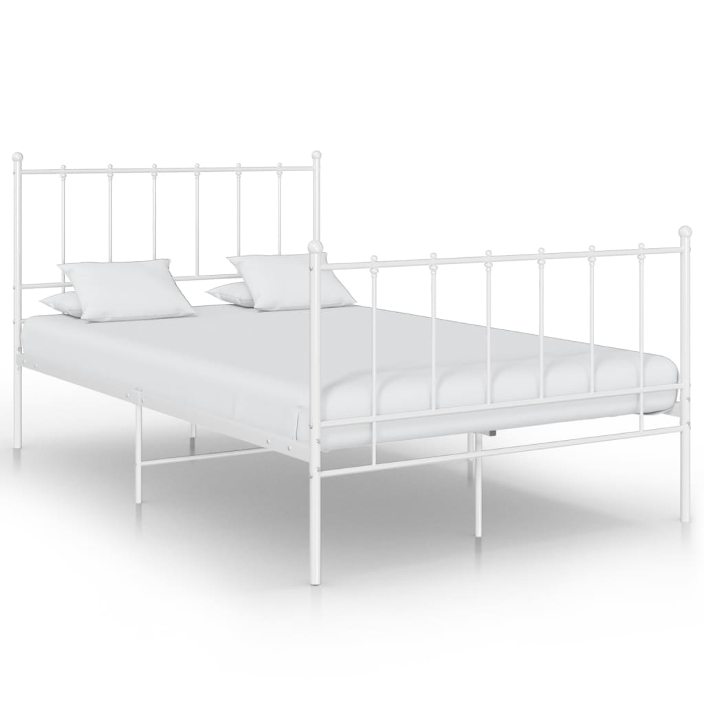 Cadru de pat, alb, 120x200 cm, metal - Lando