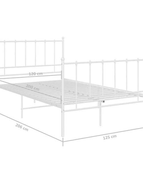 Încărcați imaginea în vizualizatorul Galerie, Cadru de pat, alb, 120x200 cm, metal - Lando
