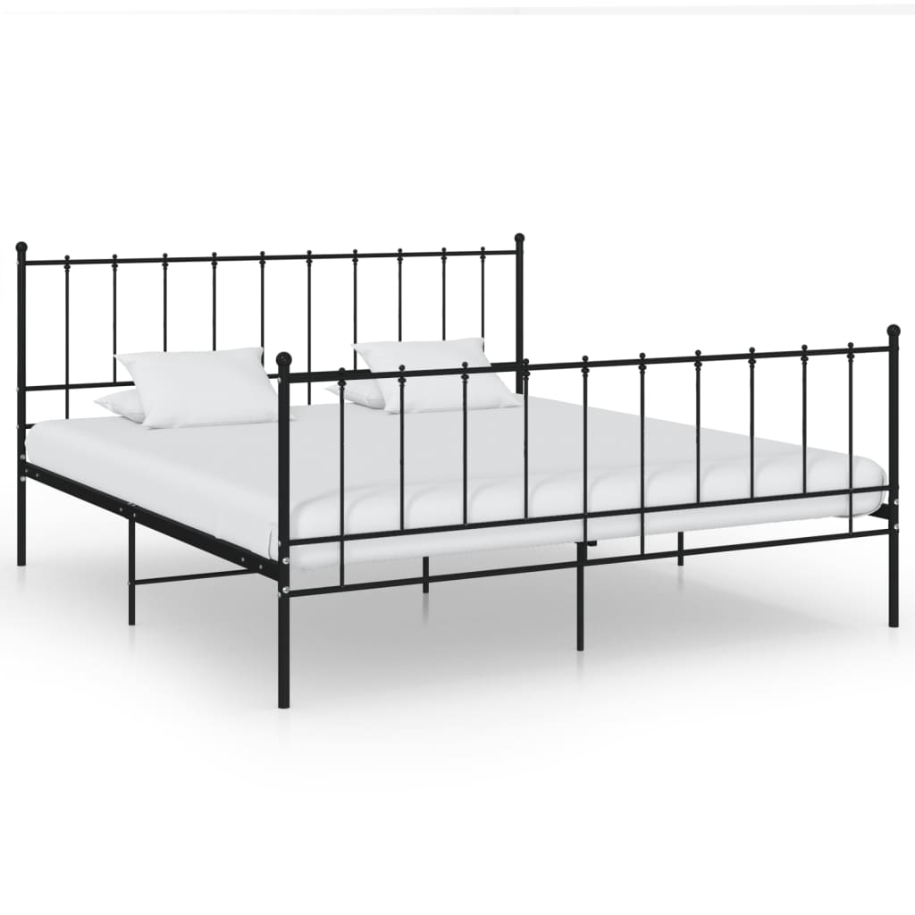 Cadru de pat, negru, 200x200 cm, metal - Lando