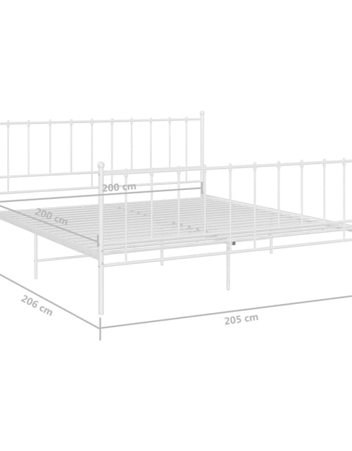 Загрузите изображение в средство просмотра галереи, Cadru de pat, alb, 200x200 cm, metal - Lando
