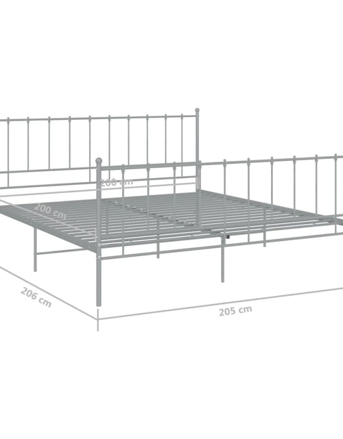 Загрузите изображение в средство просмотра галереи, Cadru de pat, gri, 200x200 cm, metal - Lando
