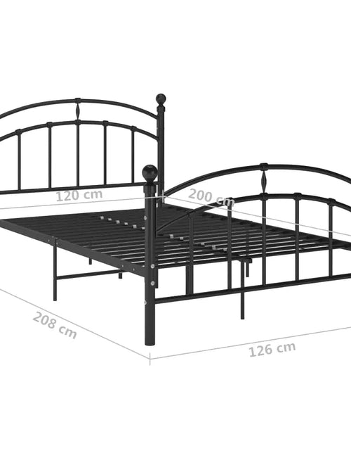 Загрузите изображение в средство просмотра галереи, Cadru de pat, negru, 120x200 cm, metal - Lando
