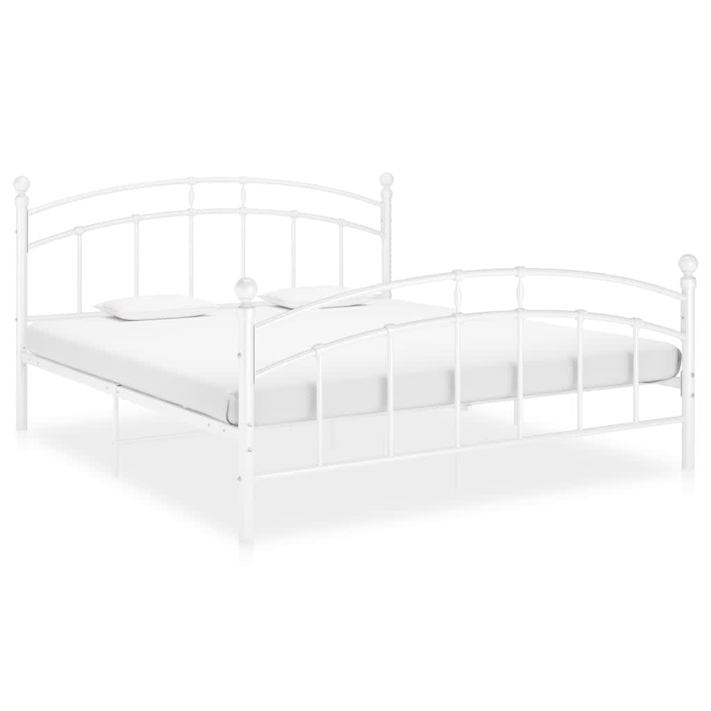 Cadru de pat, alb, 160x200 cm, metal - Lando