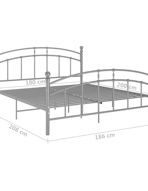 Încărcați imaginea în vizualizatorul Galerie, Cadru de pat, gri, 180x200 cm, metal - Lando
