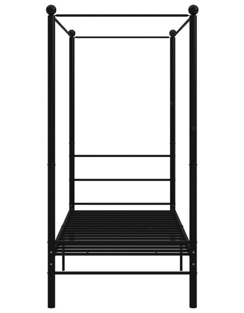 Încărcați imaginea în vizualizatorul Galerie, Cadru de pat cu baldachin, negru, 100x200 cm, metal - Lando

