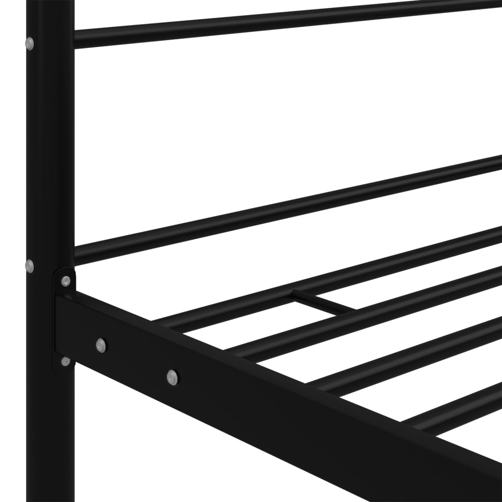 Cadru de pat cu baldachin, negru, 100x200 cm, metal - Lando