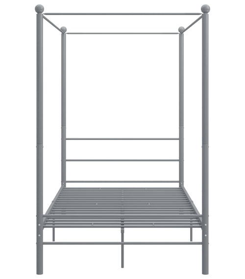 Încărcați imaginea în vizualizatorul Galerie, Lando-Cadru de pat cu baldachin, gri, 120x200 cm, metal- mobila
