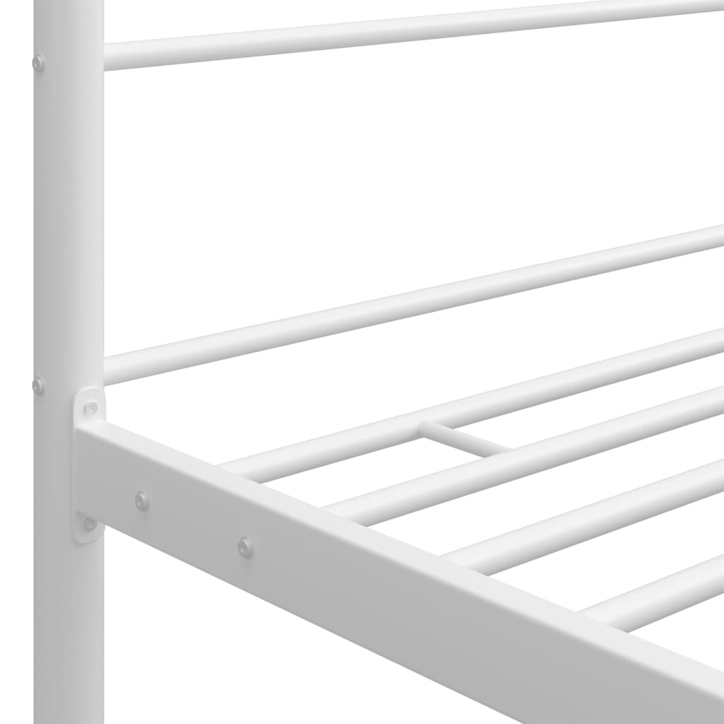 Cadru de pat cu baldachin, alb, 160x200 cm, metal - Lando