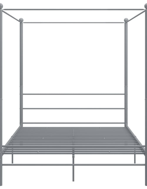 Încărcați imaginea în vizualizatorul Galerie, Cadru de pat cu baldachin, gri, 160x200 cm, metal - Lando
