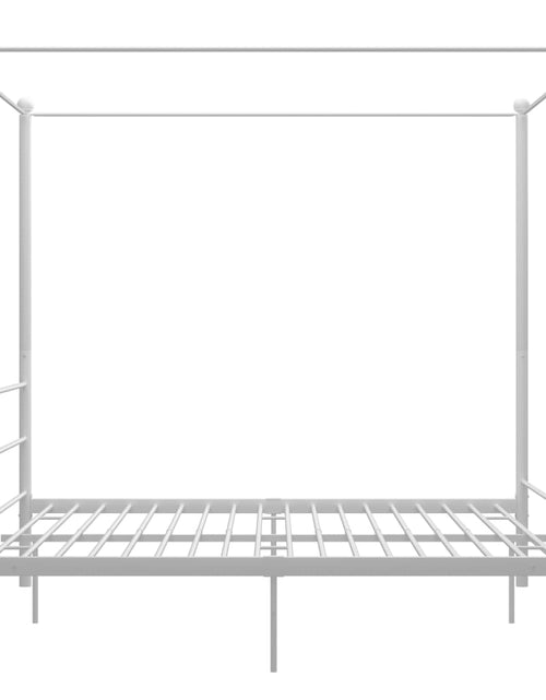 Încărcați imaginea în vizualizatorul Galerie, Cadru de pat cu baldachin, alb, 180x200 cm, metal - Lando
