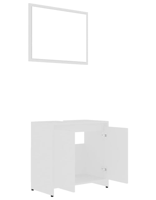 Загрузите изображение в средство просмотра галереи, Set mobilier de baie, 4 piese, alb, lemn prelucrat - Lando
