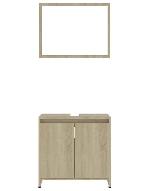 Încărcați imaginea în vizualizatorul Galerie, Set mobilier de baie, 4 piese, stejar Sonoma, lemn prelucrat - Lando
