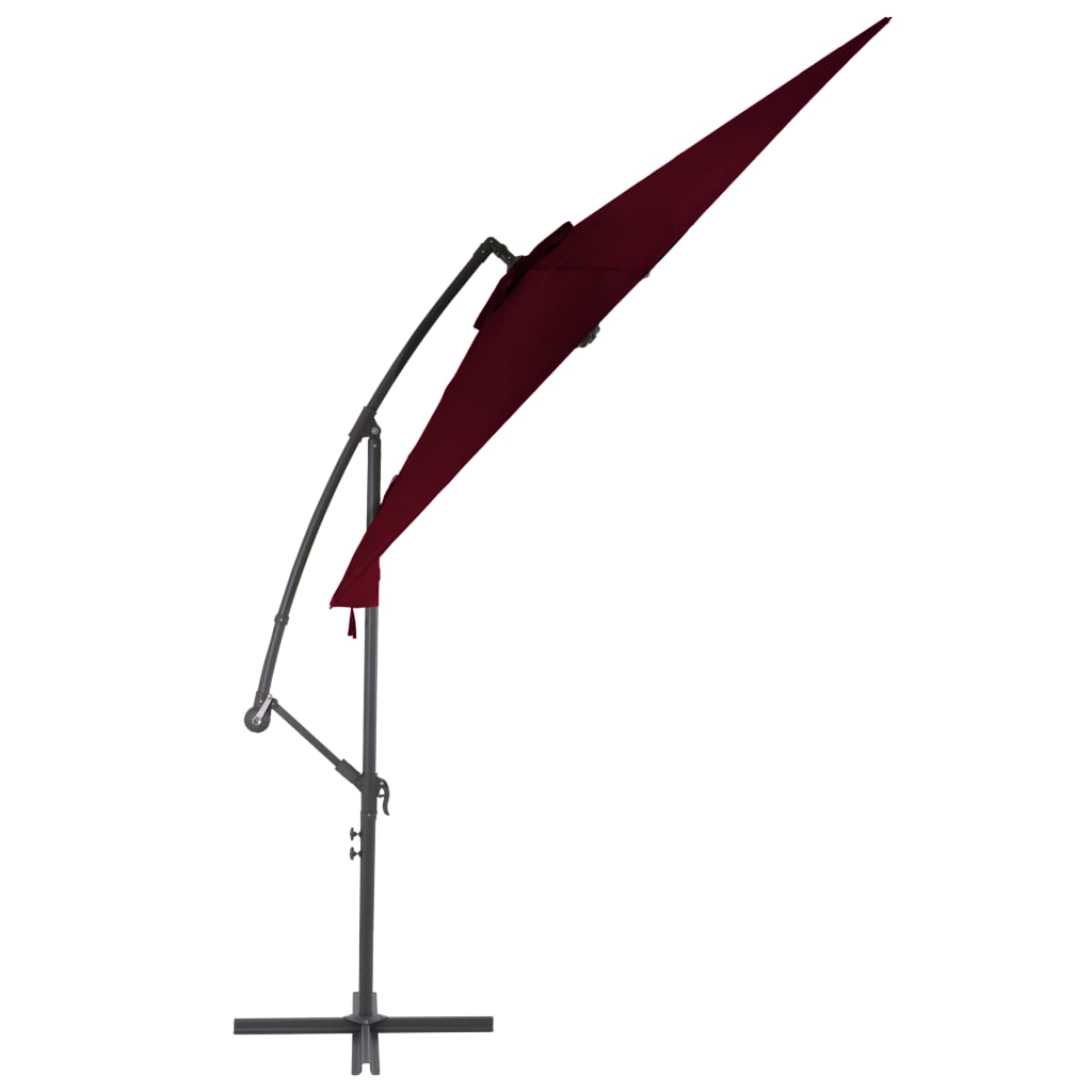Umbrelă suspendată cu stâlp de aluminiu, roșu bordo, 300 cm Lando - Lando