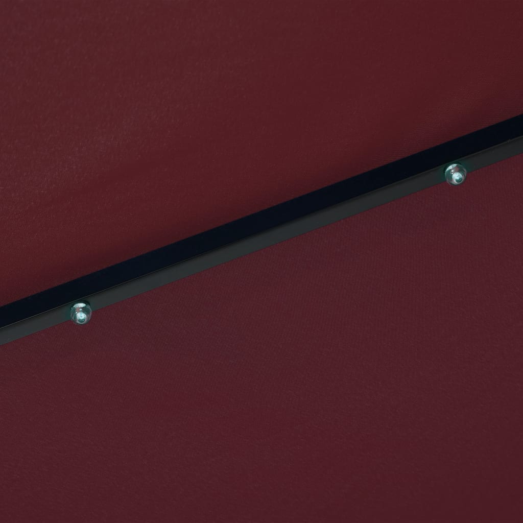 Umbrelă soare exterior, LED-uri stâlp oțel, roșu bordo, 300 cm Lando - Lando