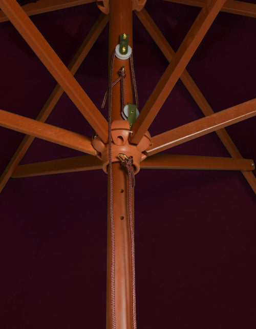 Încărcați imaginea în vizualizatorul Galerie, Umbrelă de soare, exterior, stâlp lemn, roșu bordo, 200x300 cm Lando - Lando
