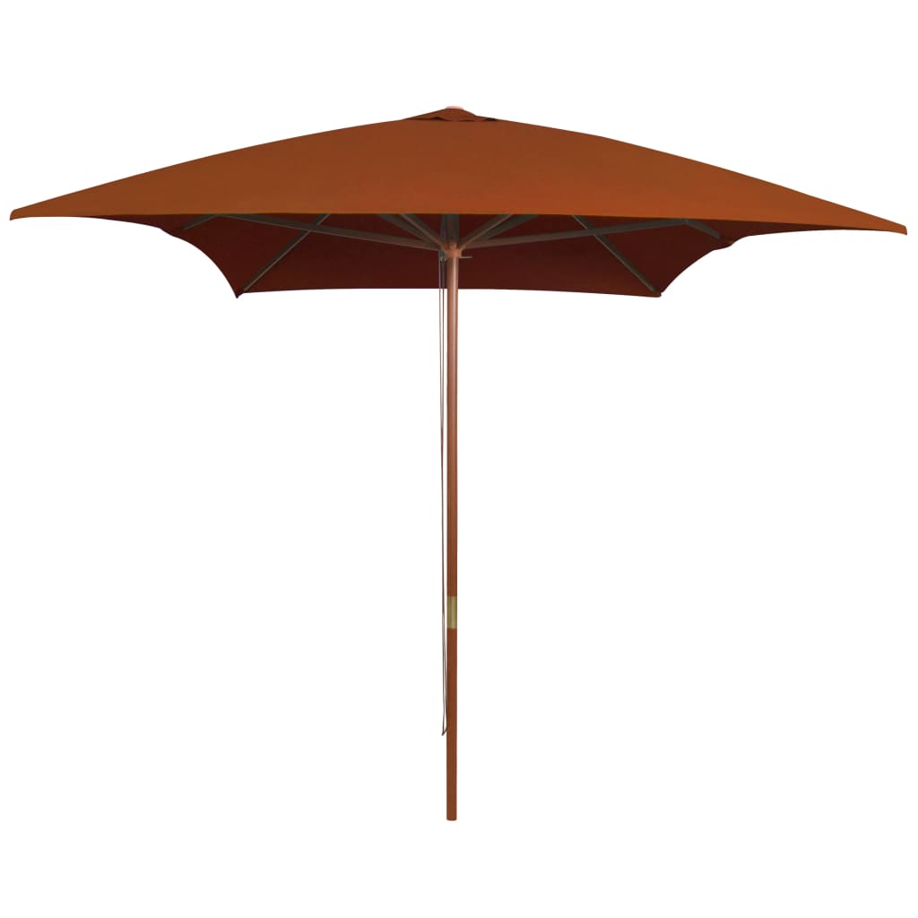 Umbrelă de soare, exterior, stâlp lemn, cărămiziu, 200x300 cm Lando - Lando