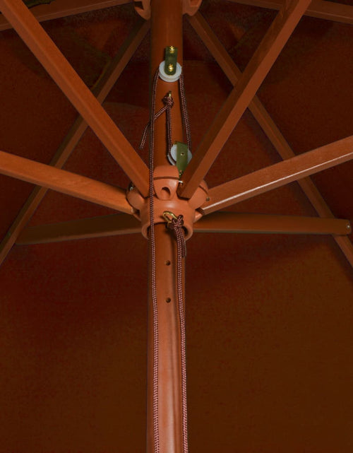 Загрузите изображение в средство просмотра галереи, Umbrelă de soare, exterior, stâlp lemn, cărămiziu, 200x300 cm Lando - Lando
