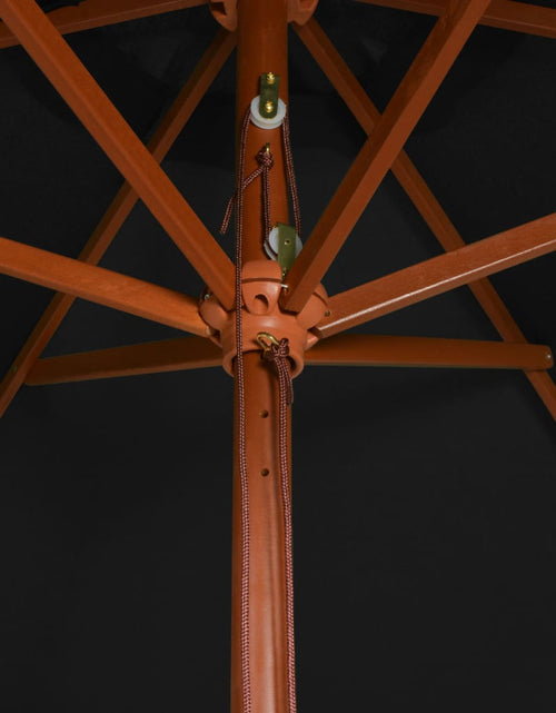 Încărcați imaginea în vizualizatorul Galerie, Umbrelă de soare, exterior, stâlp lemn, negru, 200x300 cm Lando - Lando
