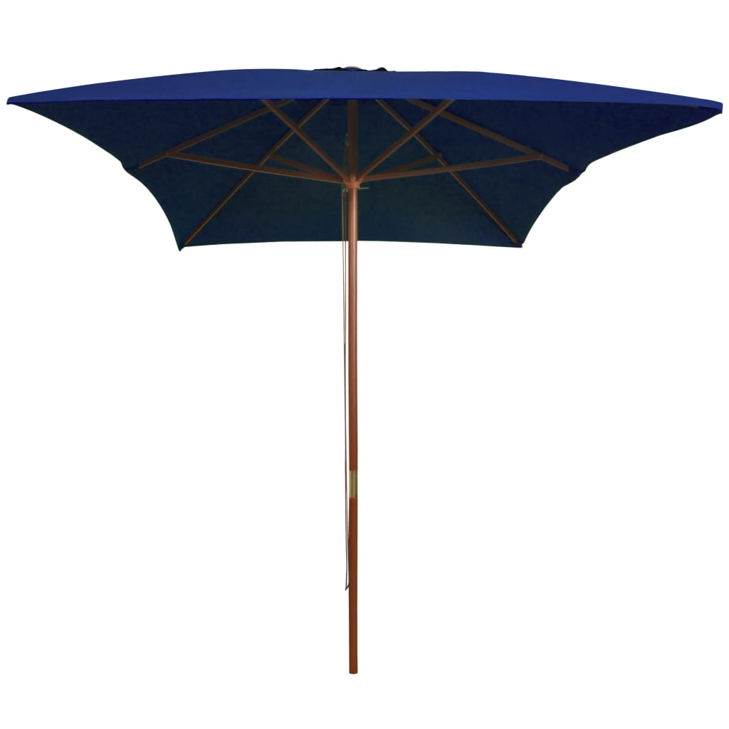 Umbrelă de soare, exterior, stâlp lemn, albastru, 200x300 cm Lando - Lando