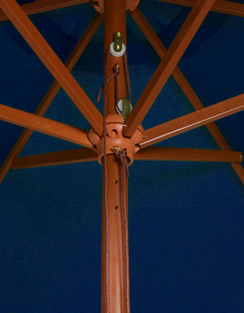 Încărcați imaginea în vizualizatorul Galerie, Umbrelă de soare, exterior, stâlp lemn, albastru, 200x300 cm Lando - Lando
