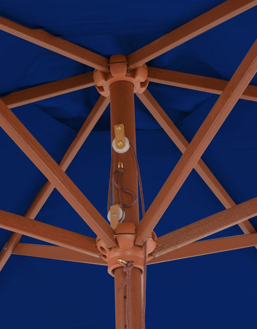 Încărcați imaginea în vizualizatorul Galerie, Umbrelă de soare exterior cu stâlp din lemn, albastru, 270 cm Lando - Lando
