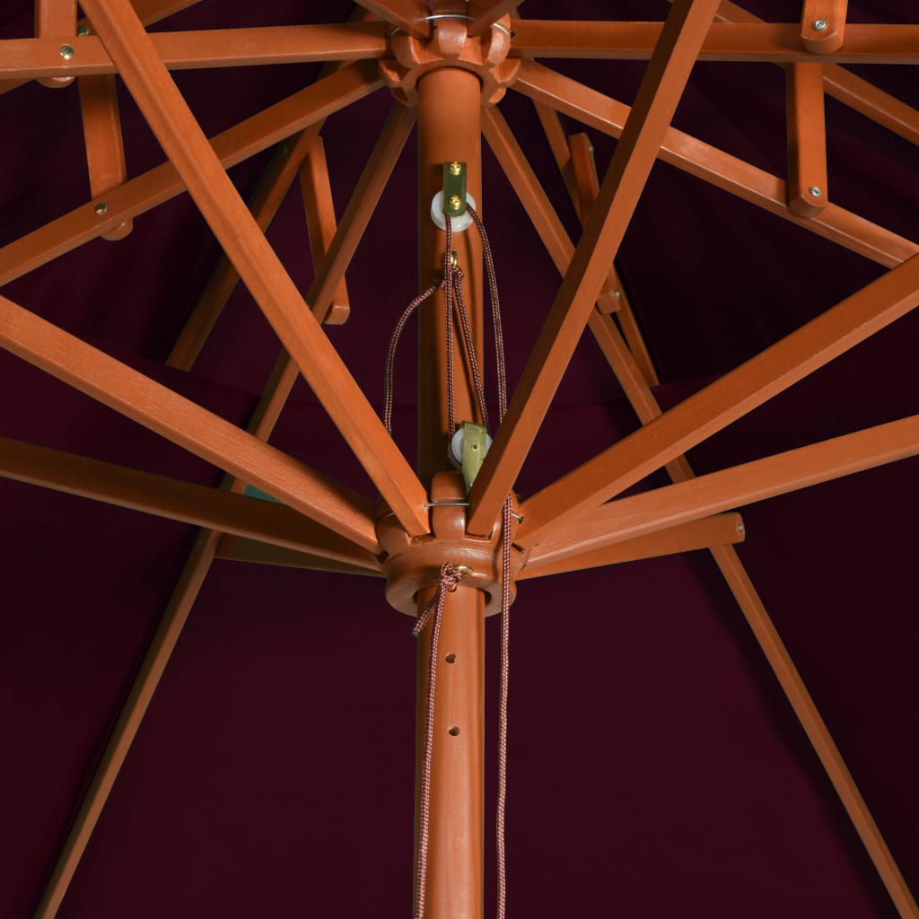 Umbrelă de soare dublă, stâlp din lemn, roșu bordo, 270 cm Lando - Lando
