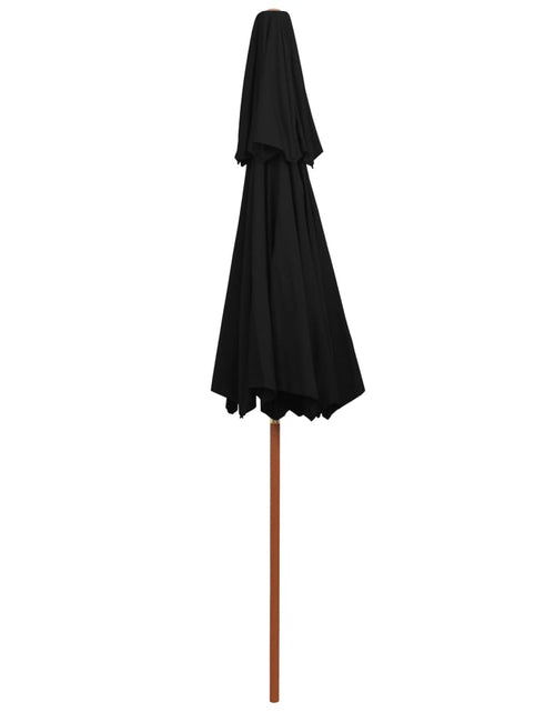 Загрузите изображение в средство просмотра галереи, Umbrelă de soare dublă, stâlp din lemn, negru, 270 cm Lando - Lando
