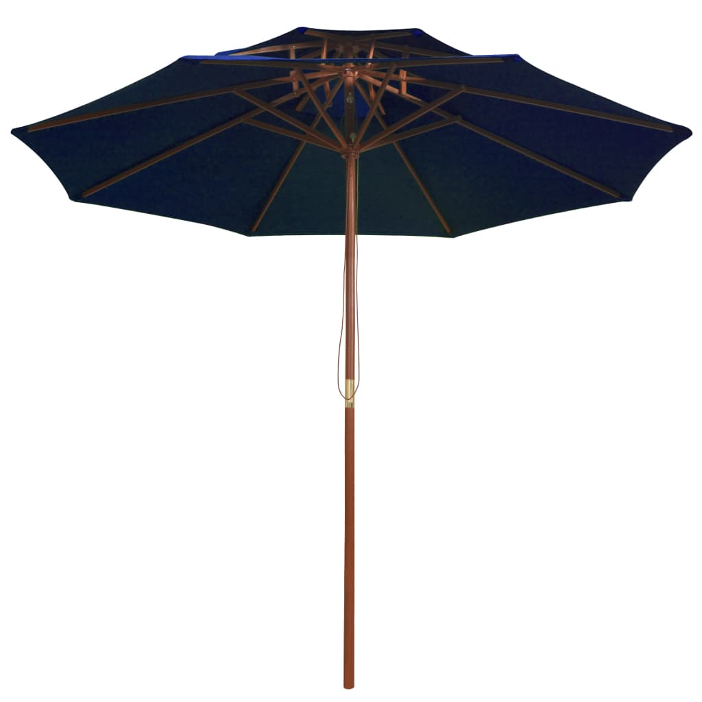 Umbrelă de soare dublă, stâlp din lemn, albastru, 270 cm Lando - Lando