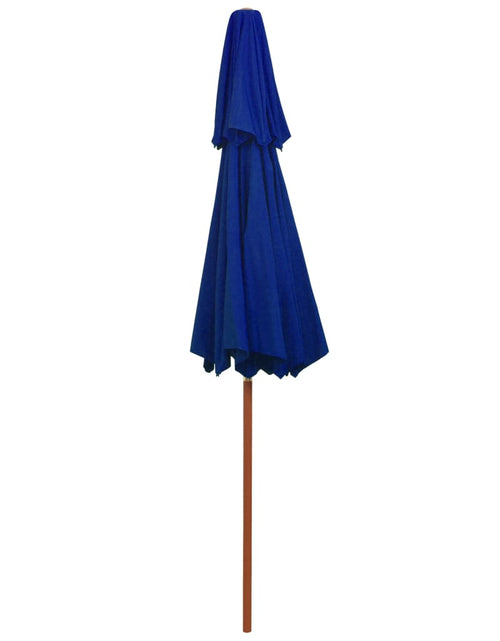 Încărcați imaginea în vizualizatorul Galerie, Umbrelă de soare dublă, stâlp din lemn, albastru, 270 cm Lando - Lando
