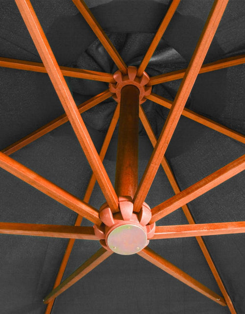 Încărcați imaginea în vizualizatorul Galerie, Umbrelă suspendată cu stâlp, antracit, 3,5x2,9 m, lemn brad Lando - Lando
