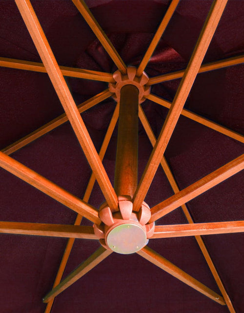 Încărcați imaginea în vizualizatorul Galerie, Umbrelă suspendată cu stâlp, roșu bordo, 3,5x2,9 m, lemn brad Lando - Lando
