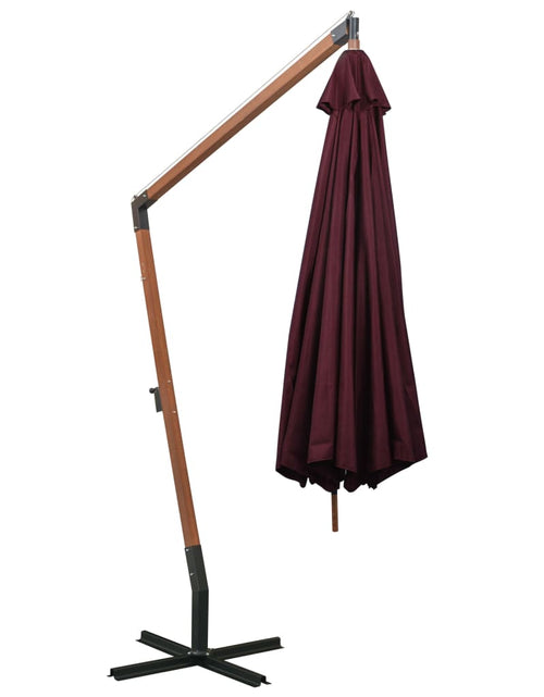 Загрузите изображение в средство просмотра галереи, Umbrelă suspendată cu stâlp, roșu bordo, 3,5x2,9 m, lemn brad Lando - Lando
