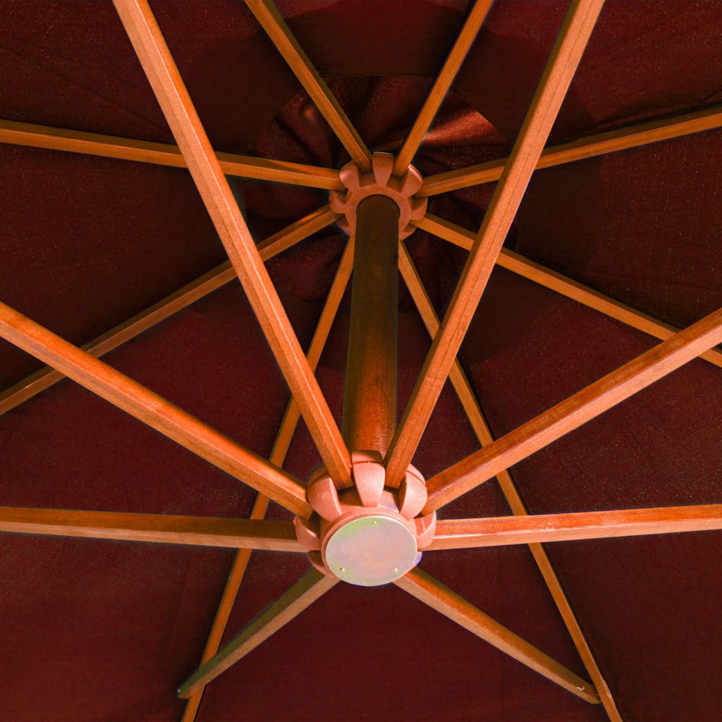 Umbrelă suspendată cu stâlp, cărămiziu, 3,5x2,9 m, lemn brad Lando - Lando