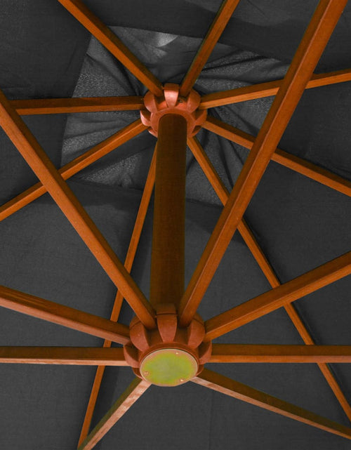 Încărcați imaginea în vizualizatorul Galerie, Umbrelă suspendată cu stâlp, antracit, 3x3 m, lemn masiv brad Lando - Lando
