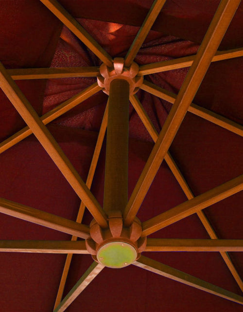 Загрузите изображение в средство просмотра галереи, Umbrelă suspendată cu stâlp, cărămiziu, 3x3 m, lemn masiv brad Lando - Lando
