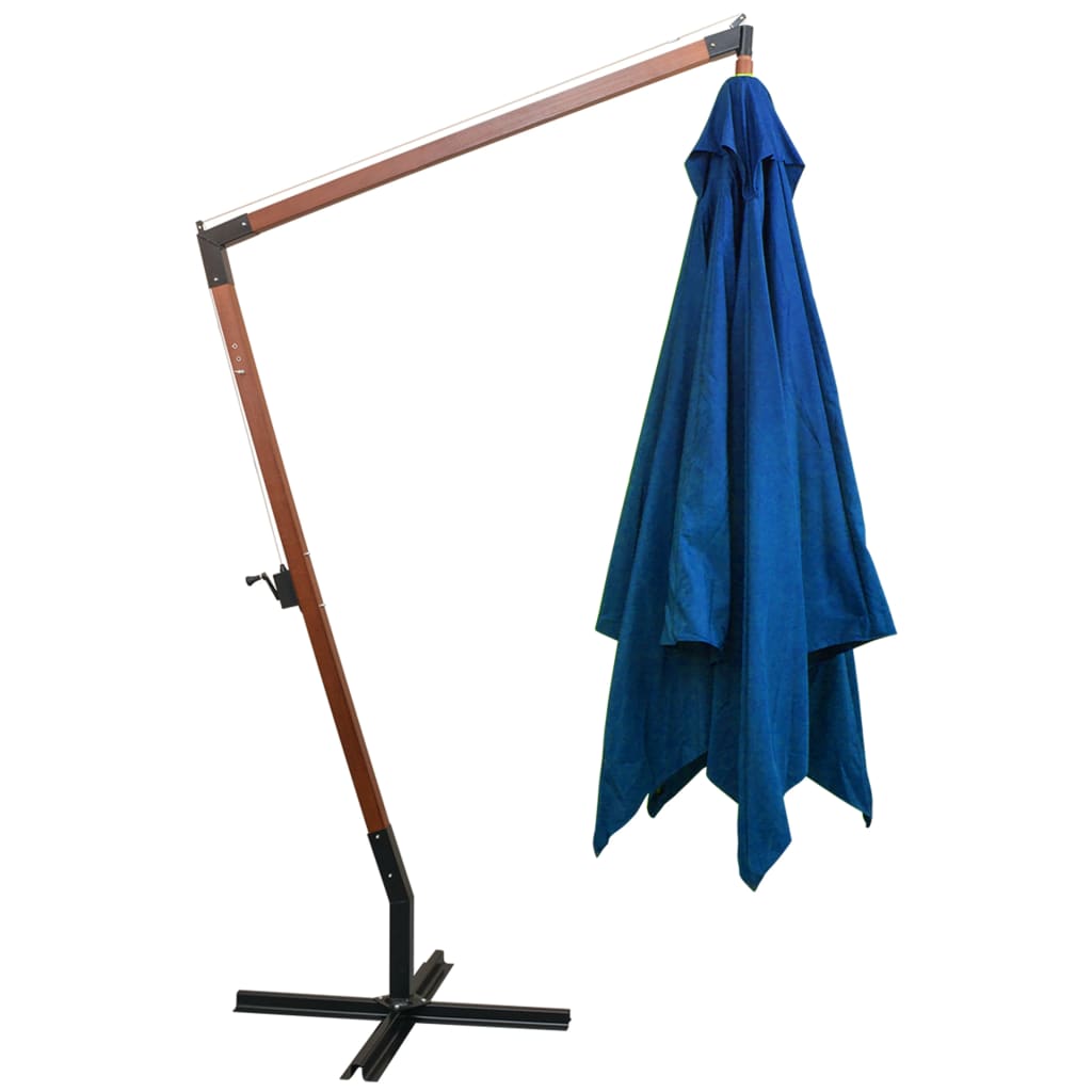 Umbrelă suspendată cu stâlp, albastru azuriu, 3x3 m, lemn brad Lando - Lando