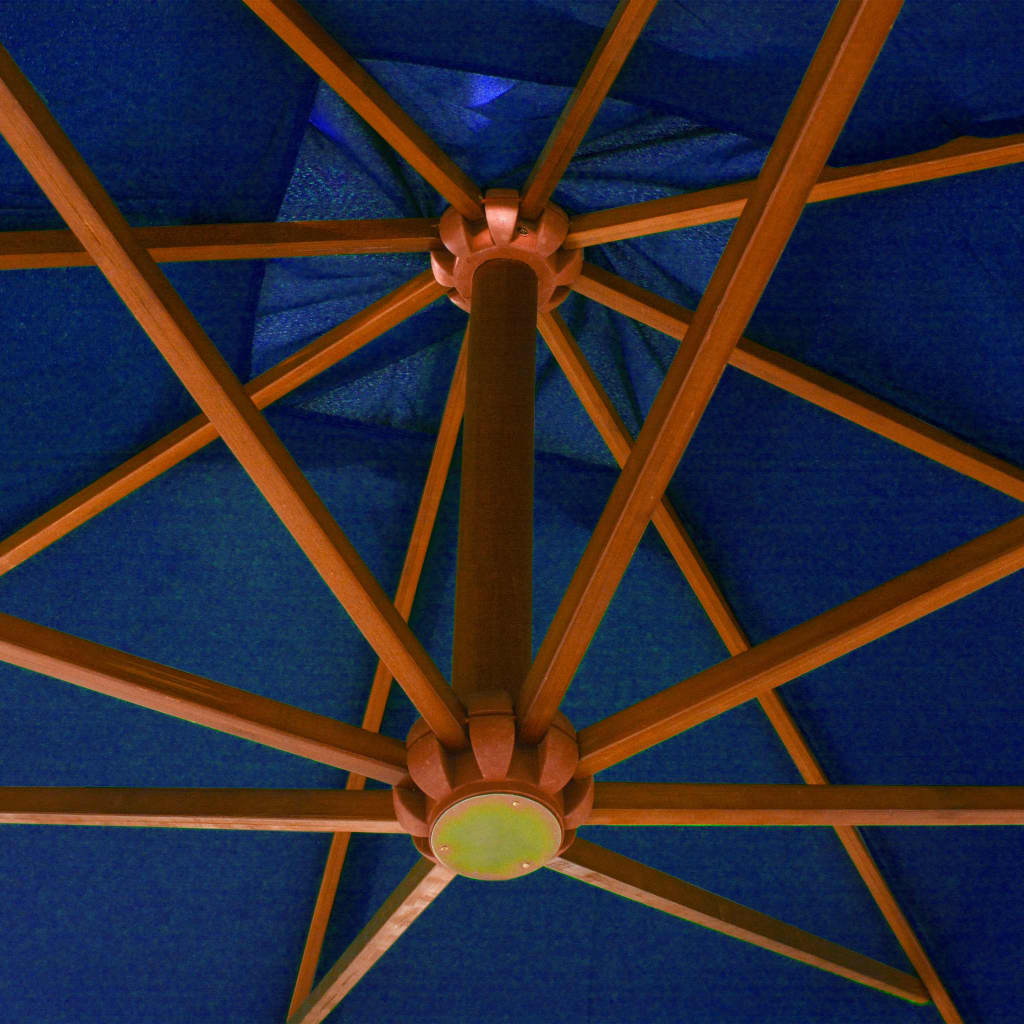 Umbrelă suspendată cu stâlp, albastru azuriu, 3x3 m, lemn brad Lando - Lando